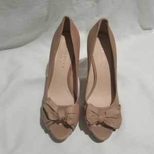 Talbots Peep Toe Platform Heels with Bow